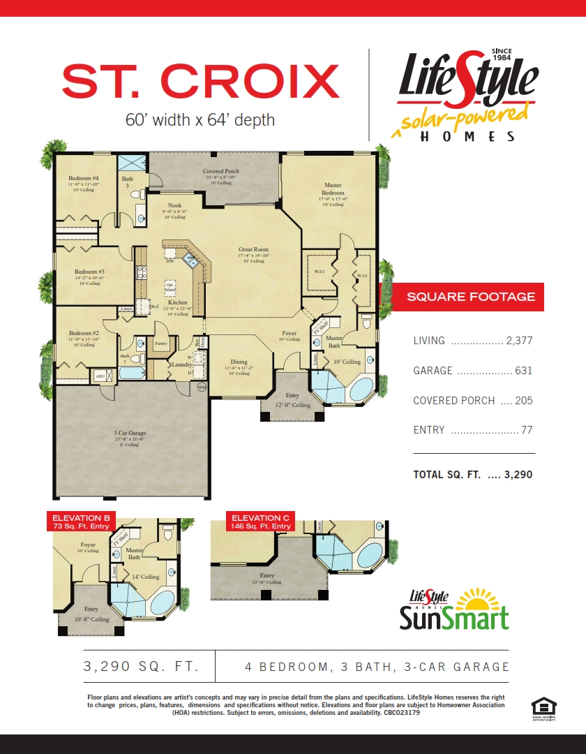 St. Croix floor plan Brevard County Home Builder