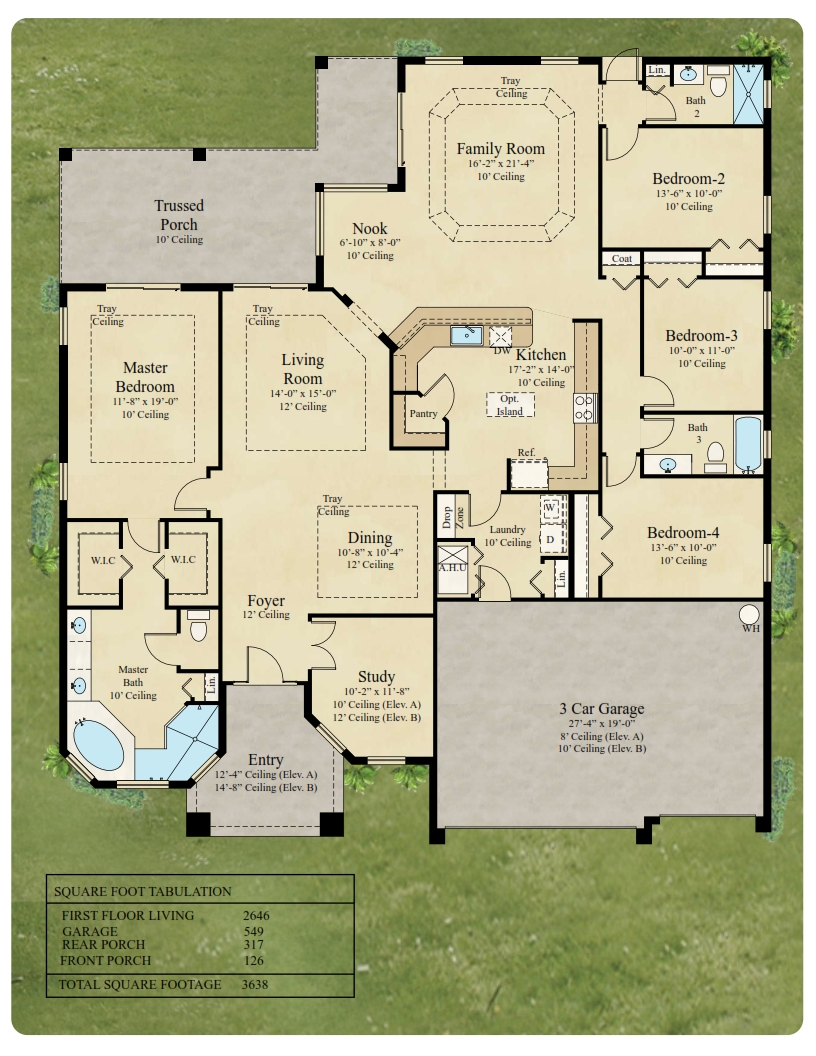 Monterey I_Floor Plan_001 Brevard County Home Builder