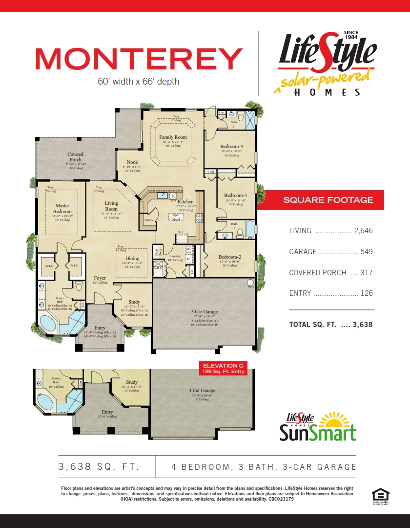 Monterey_Floor Plan Brevard County Home Builder