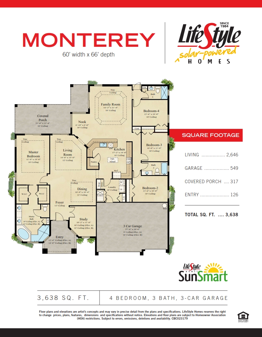 Monterey_Floor Plan Brevard County Home Builder